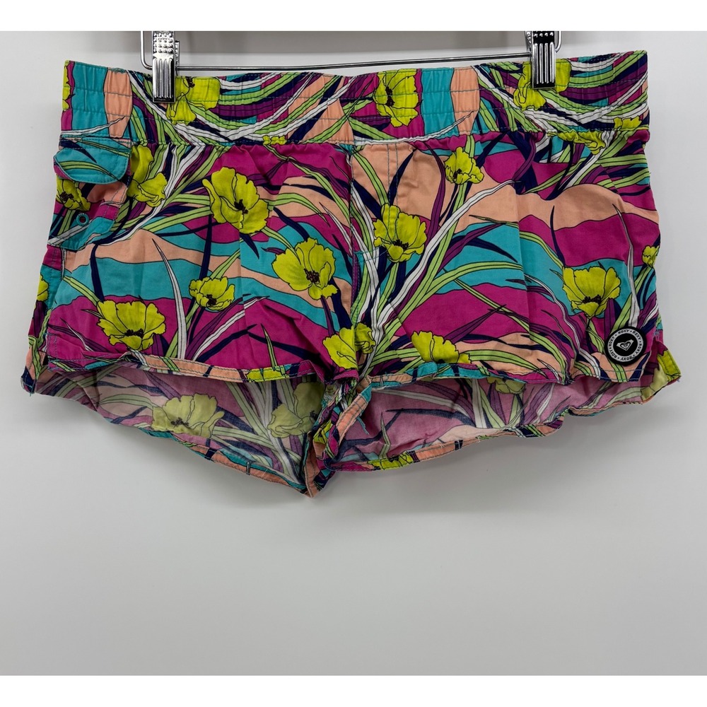 Roxy Beach Bound Board Shorts Women's Large Colorful Floral 2" Inseam
